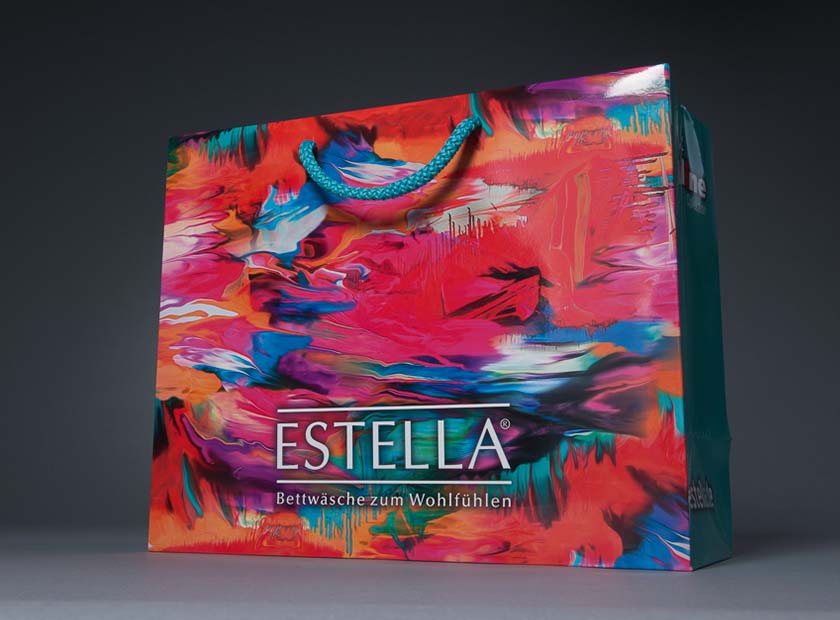 Colour printed paper carrier bags, ESTELLA brand