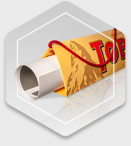 Paper bag with printing for posters and long goods
