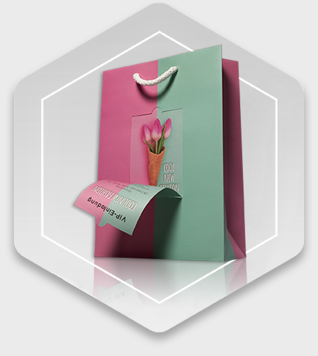 Printed paper bag with removable coupons