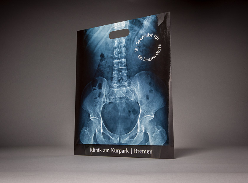 Flat paper bag for x-ray images
