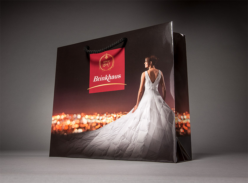 High-quality paper bag with cord, Brinkhaus motif