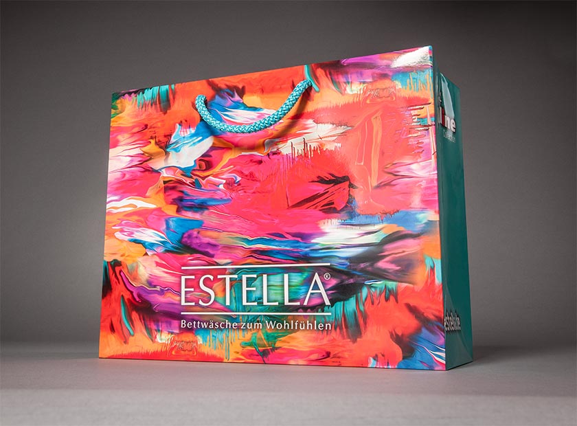High-quality paper bag with cord, Estella motif