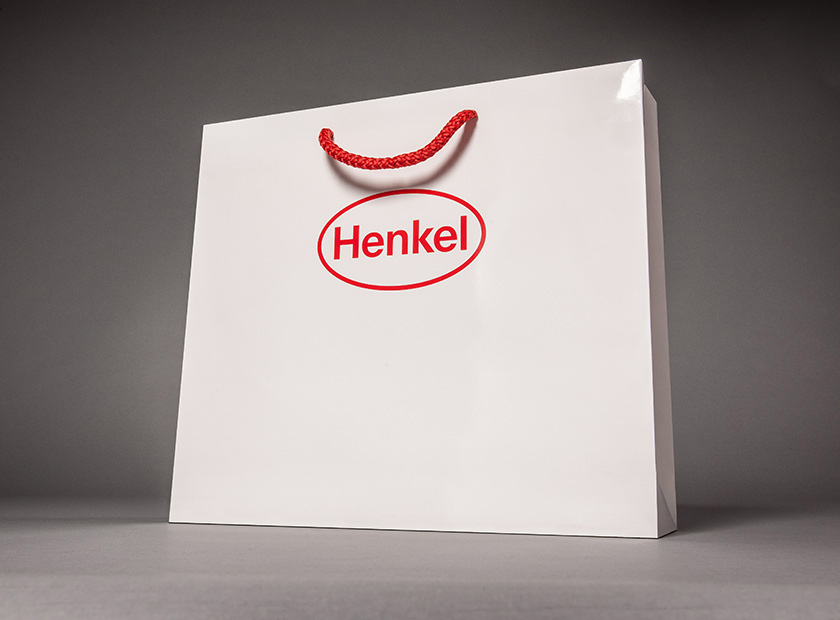 High-quality paper bag with cord, Henkel motif