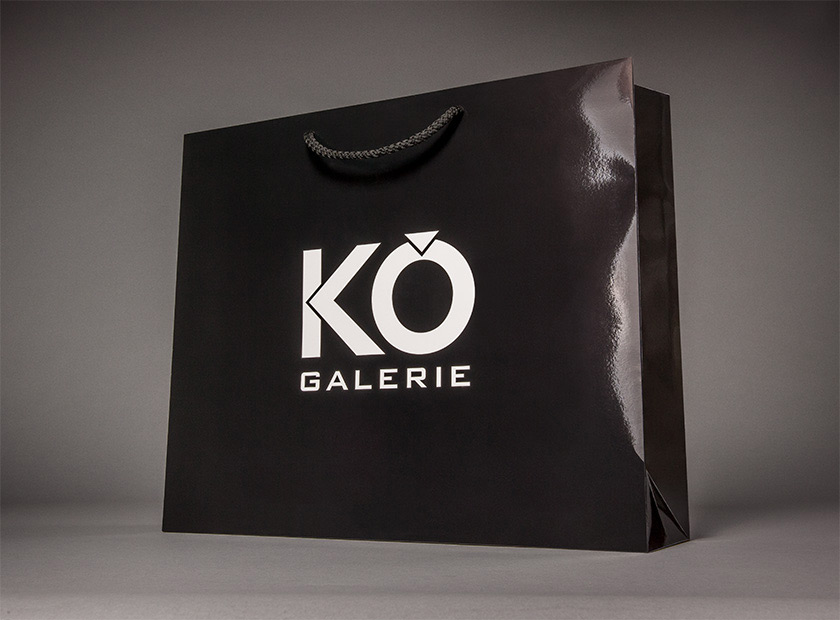 High-quality paper bag with cord, KÖ motif