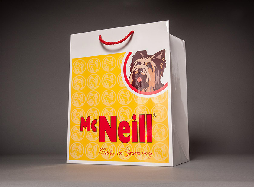 High-quality paper bag with cord, McNeil logo