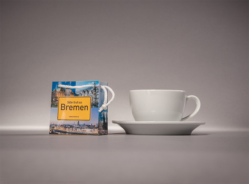 Mini paper bag with printing, Bremen logo