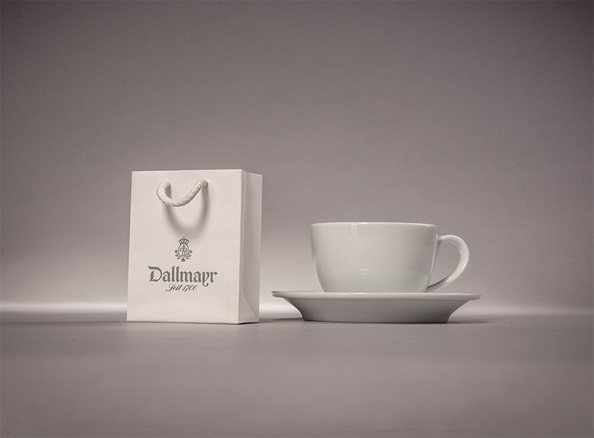 Mini paper bag with printing, Dallmayr logo
