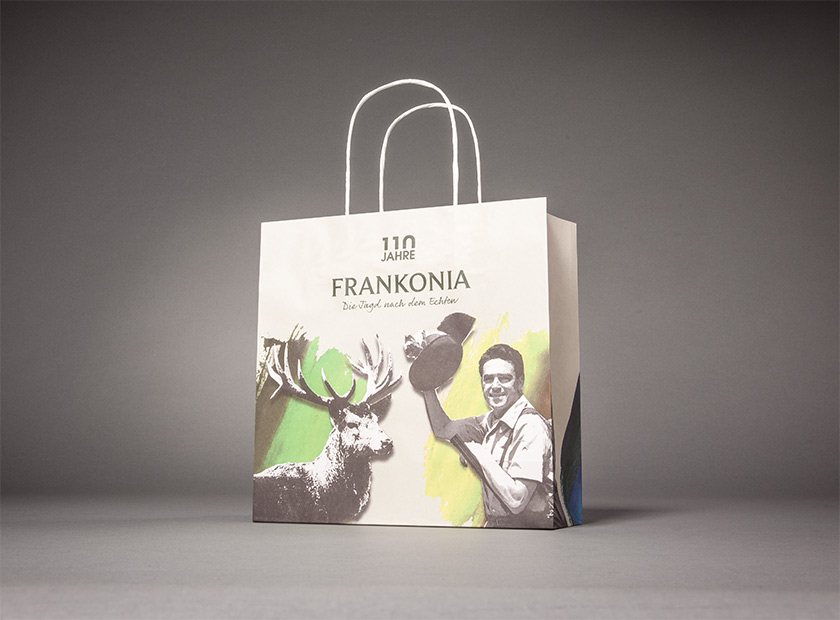Printed paper bag with paper cord, Frankonia motif