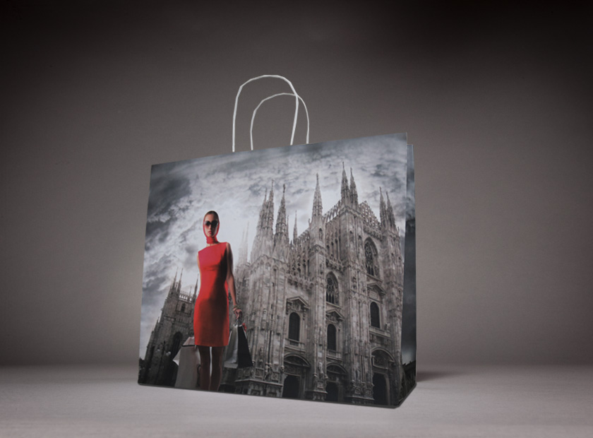 The ideal shopping bag with paper cord for small quantities