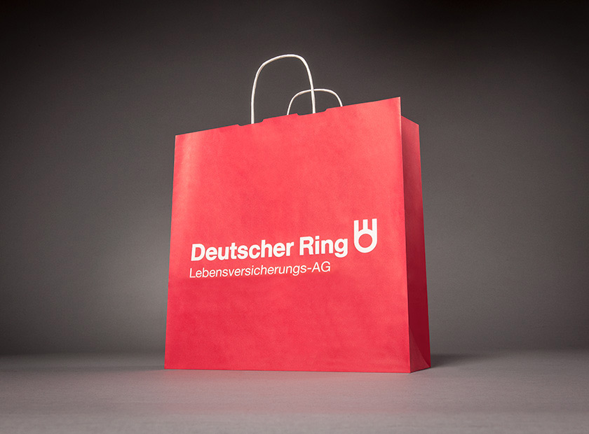Printed paper bag with paper cord, Deutscher Ring logo