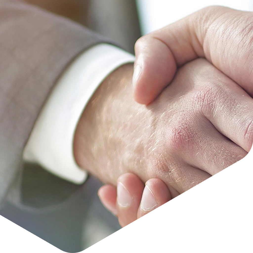 Handshake as a symbol of partnerships with reseller
